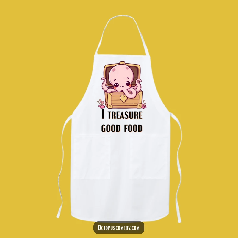 Funny Octopus Treasure Chest Apron: Kitchen Humor with Curious Eyes, Perfect Gift
