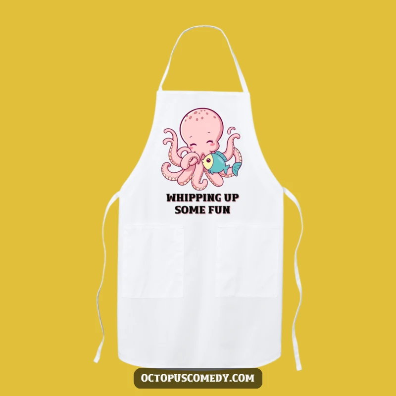Funny Octopus Tickling Fish Apron: Kitchen Playfulness
