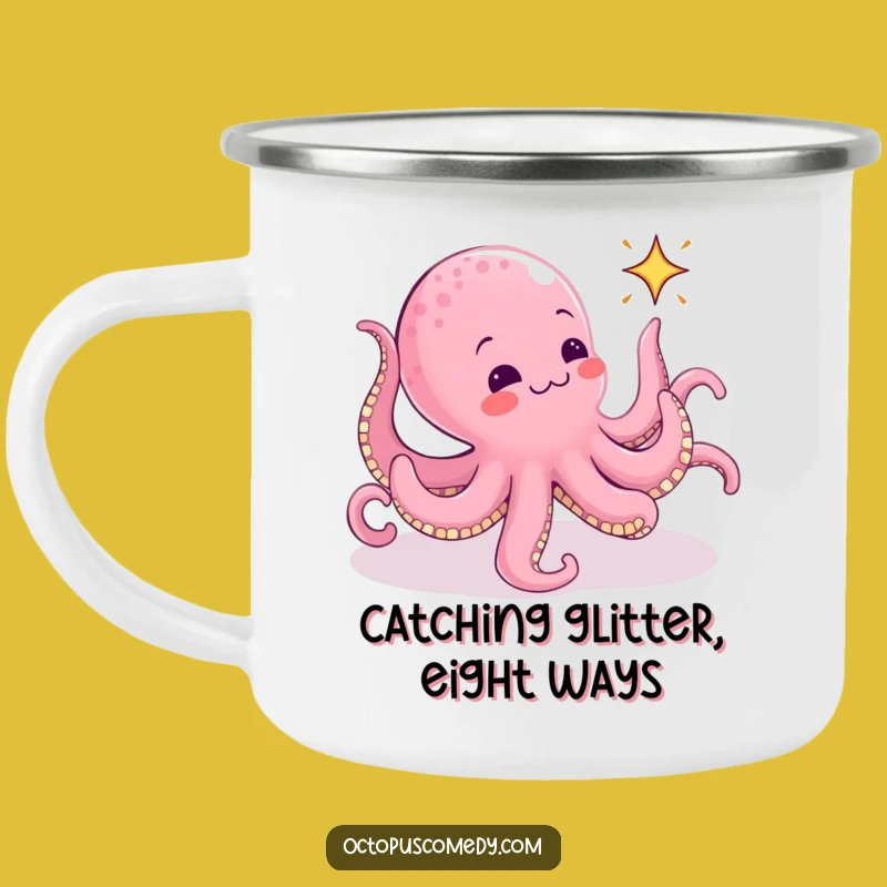 Funny Octopus Camping Mug: Adventure Sparkle Chase Cup - Outdoor Gift