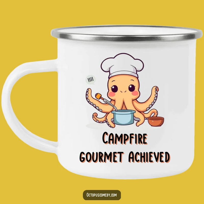 Funny Chef Octopus Camping Mug - Durable Outdoor Kitchen Gear Gift