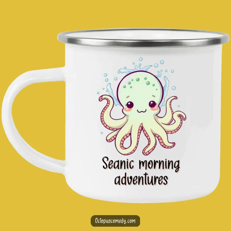 Funny Octopus Camping Mug: Playful Splash Design for Outdoor Adventures, Gift Idea