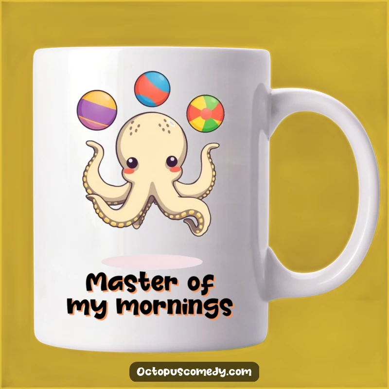 Funny Octopus Juggling Mug: Playful Tentacle Balance Act Gift for Acrobats