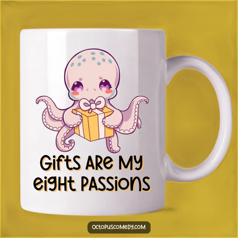Funny Octopus Gift Box Mug - Hilarious Present Opening Fun Gift