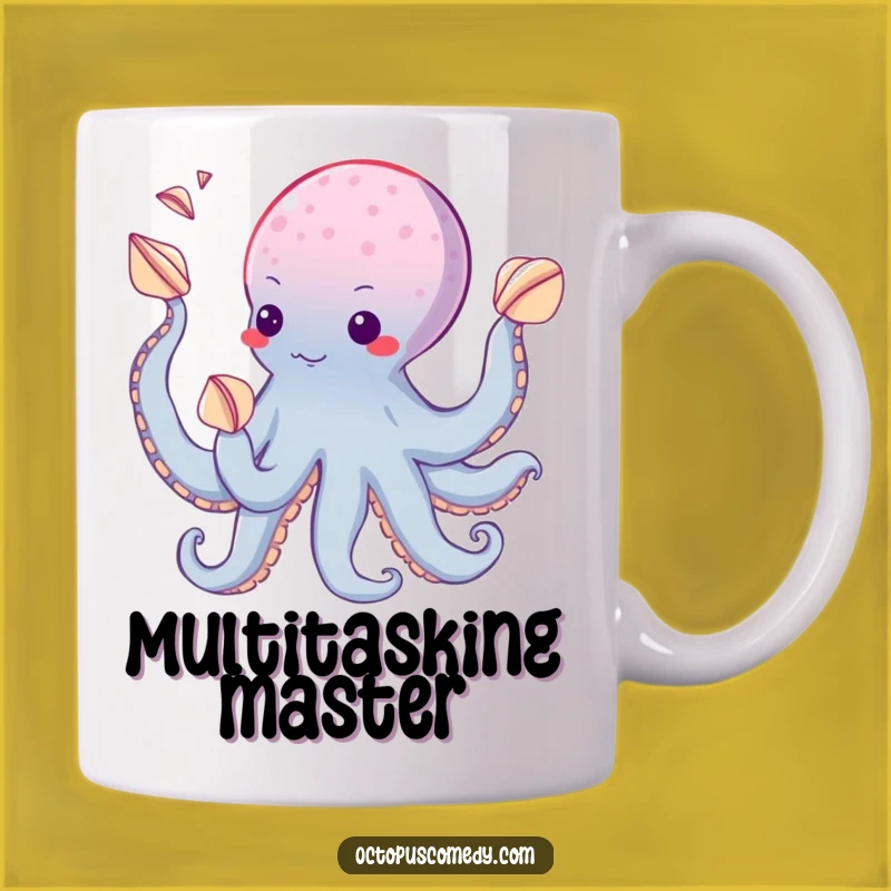 Funny Juggling Octopus Seashell Mug - Playful Ocean Gift