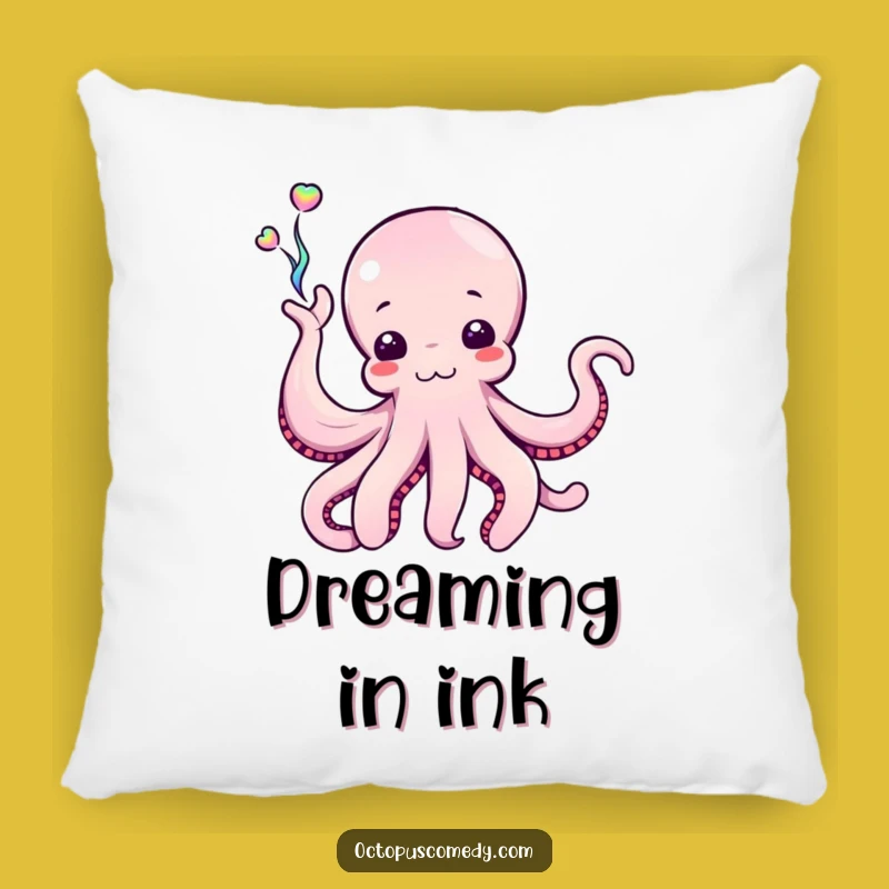 Funny Octopus Ink Pillow, Creative Cephalopod Cushion, Hilarious Art Comfort Gift