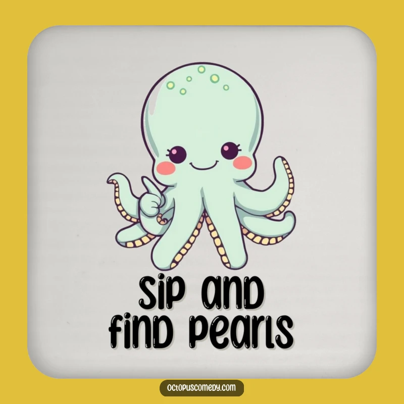 Funny Octopus Pearl Coaster - Protect Drinks with Wonder!