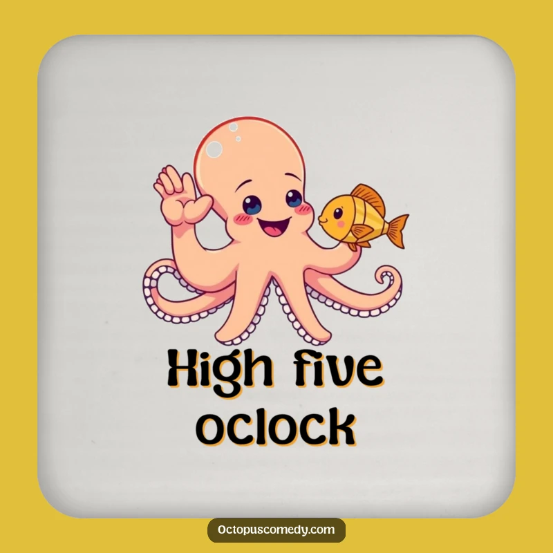Funny Octopus High-Five Coasters: Protect Surfaces with Hilarious Aquatic Style