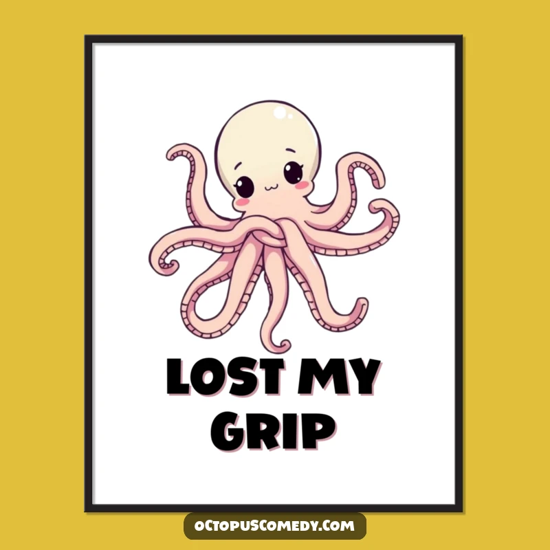 Funny Octopus Knot Poster - Hilarious Wall Art for a Laugh Gift