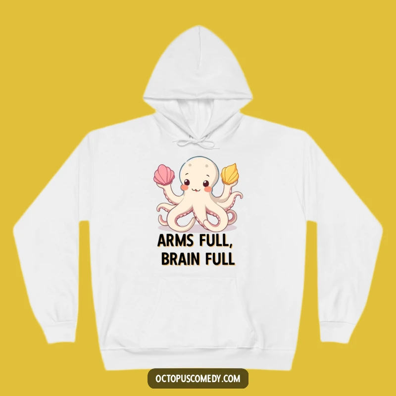Cozy Funny Octopus Juggling Seashells Hoodie: Warmth Meets Hilarious Art