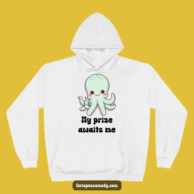 Cozy Funny Octopus Pearl Hoodie - Warm & Wide-Eyed Wonder Gift