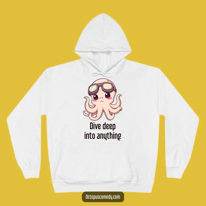 Funny Octopus Explorer Hoodie - Cozy Goggles Adventure Sweatshirt - Gift