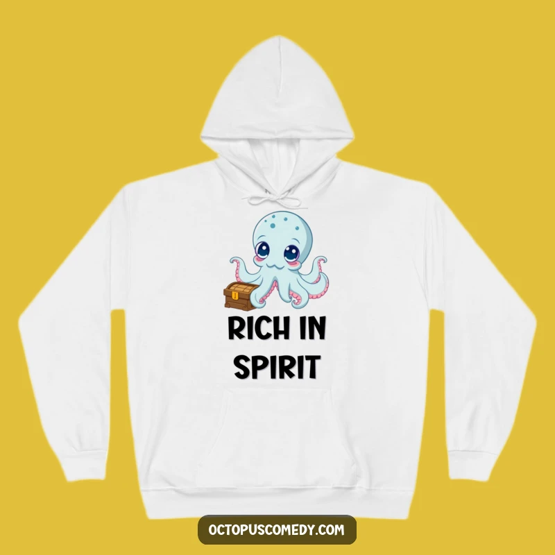 Funny Curious Octopus Treasure Chest Hoodie - Cozy Explorer Gear