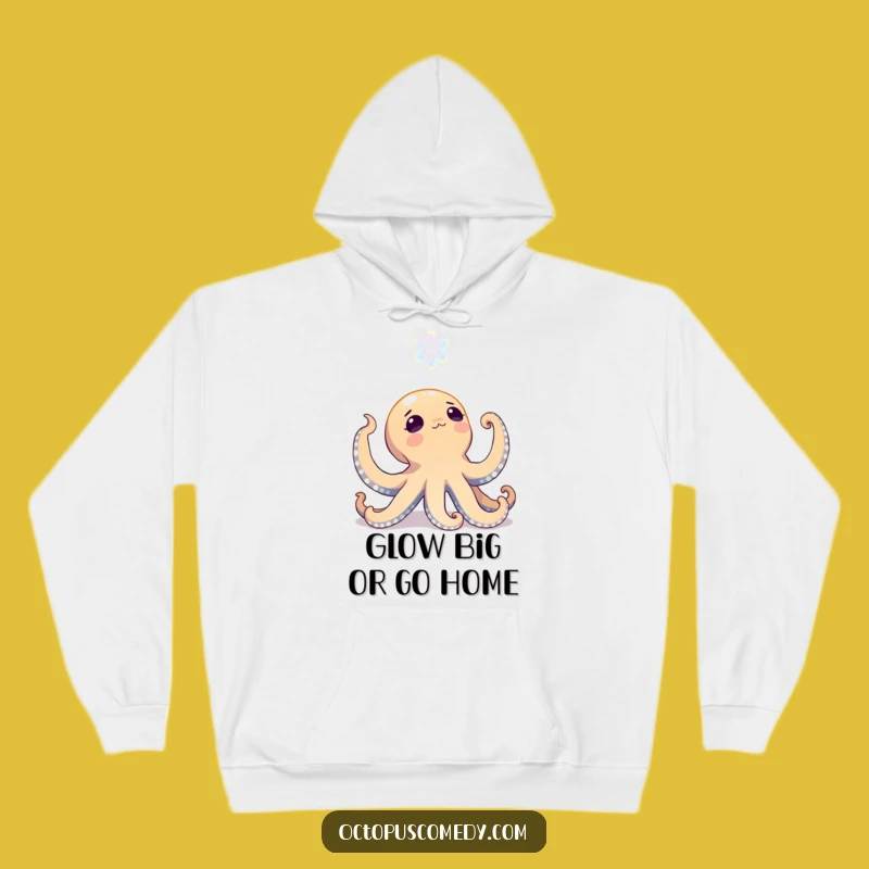 Funny Hoodie: Octopus Wondering at Bioluminescence, Cozy Magical Gift