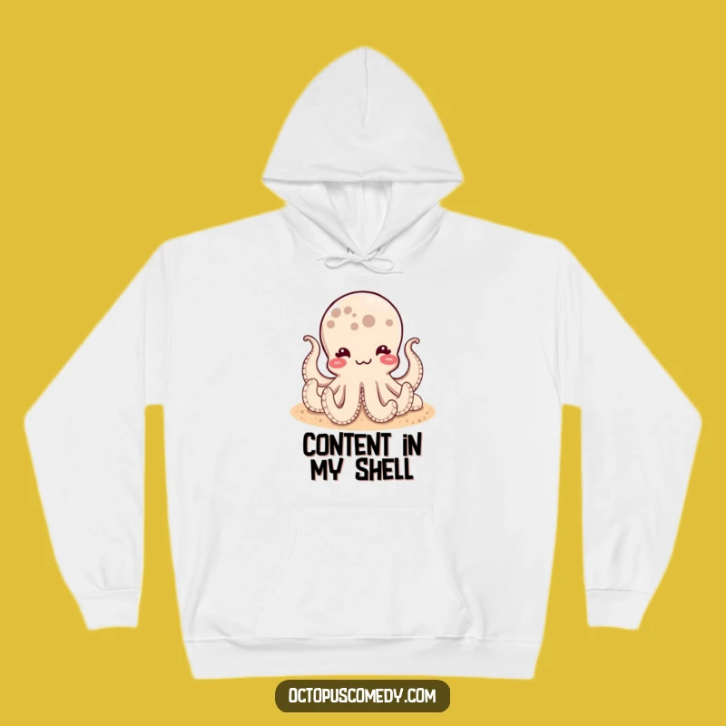 Funny Satisfied Octopus Hoodie: Cozy Relaxation, Ideal Humorous Gift