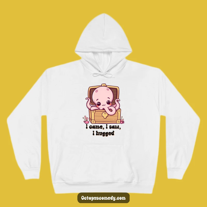 Funny Octopus Treasure Chest Hoodie: Cozy Comfort with Curious Eyes, Great Gift