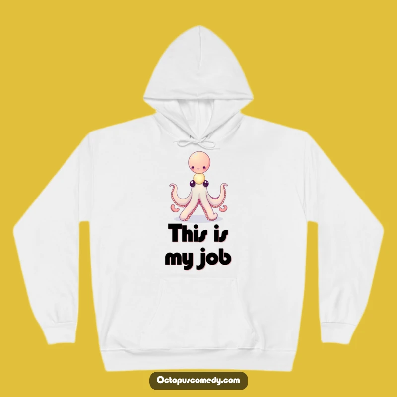 Funny Hoodie: Octopus Balancing Glowing Orbs, Enchanting Cozy Gift