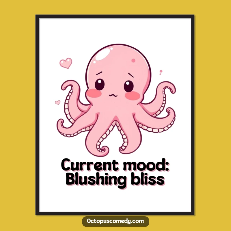 Free Printable Wall Art: Surprised Octopus Blushing, Hilarious Current Catch Downloadable Decor!