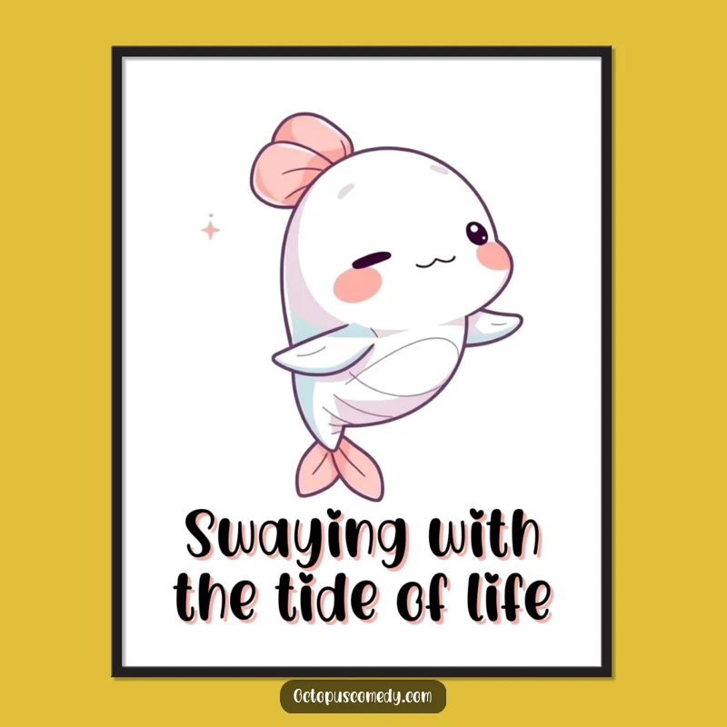 Funny Free Printable Wall Art: Capricious Sea Creature's Graceful Drift - Unique Downloadable Art