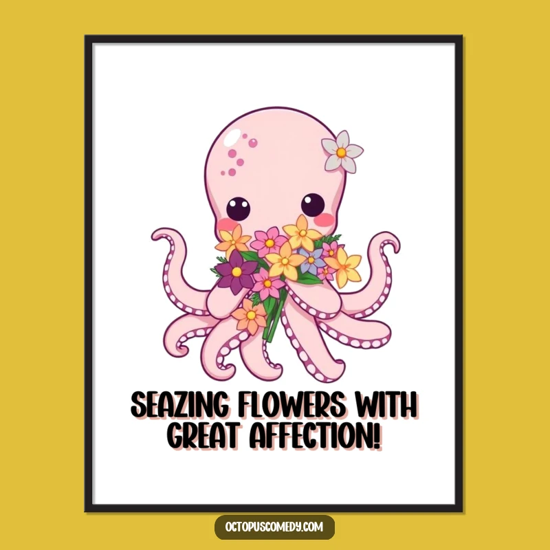 Funny Free Printable Wall Art: Kawaii Octopus - Cute Downloadable Decor for a Whimsical Touch!
