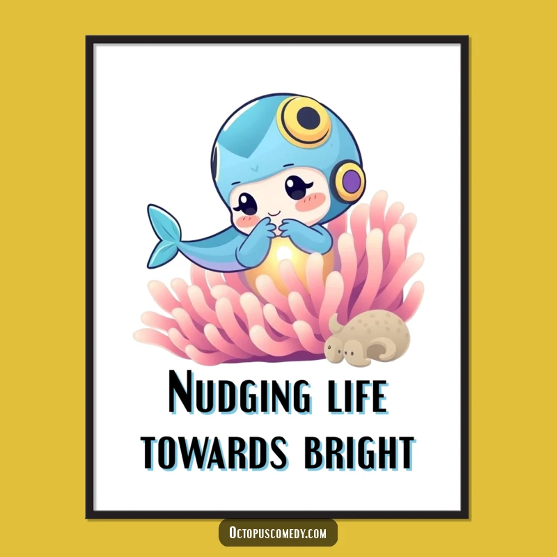 Funny Free Printable Wall Art: Ocean Dweller's Anemone Play - Whimsical Downloadable Art