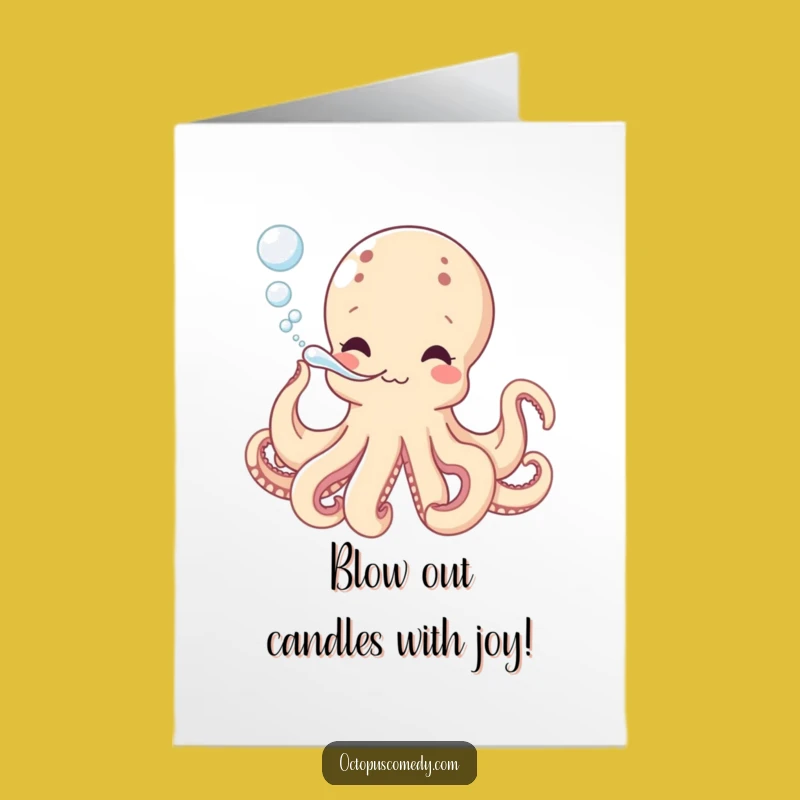 Free Printable Birthday Card: Bubble Octopus, Fun Downloadable Gift!