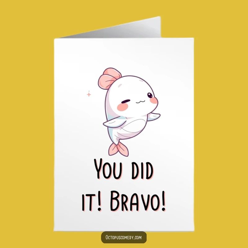 Free Printable Congrats Card: Capricious Sea Creature's Joyful Sway - Funny Downloadable Greeting