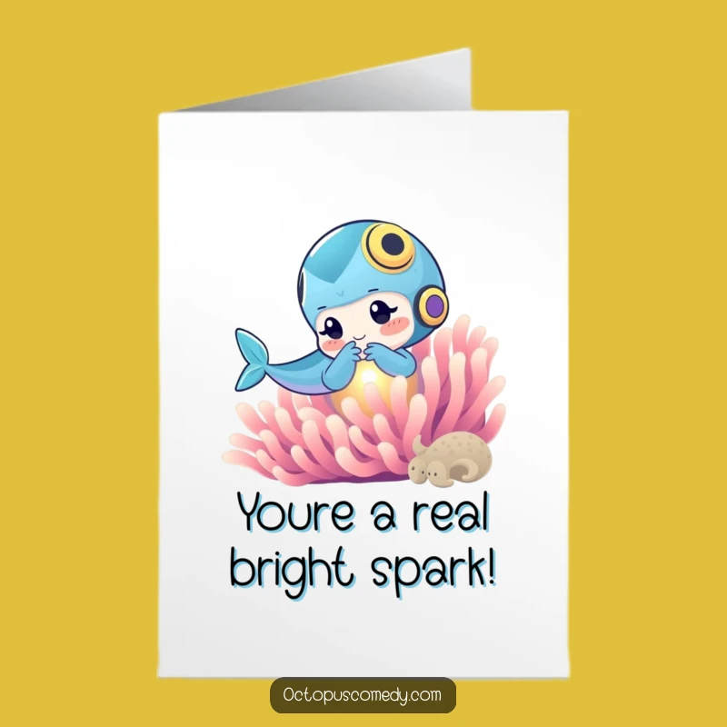 Free Printable Congrats Card: Ocean Dweller's Anemone Greeting - Funny Downloadable Surprise