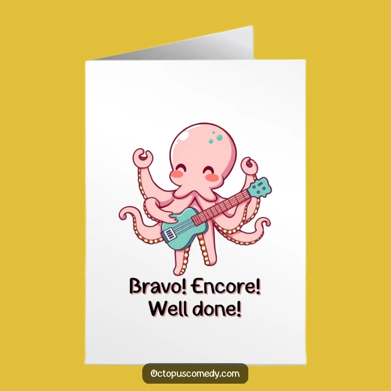 Free Printable Congrats Card: Octopus Maestro, Cheerful Downloadable Gift