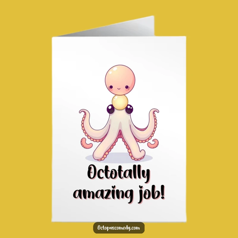 Free Printable Congrats Card: Octopus's Skillful Feat, Hilarious Downloadable Gift