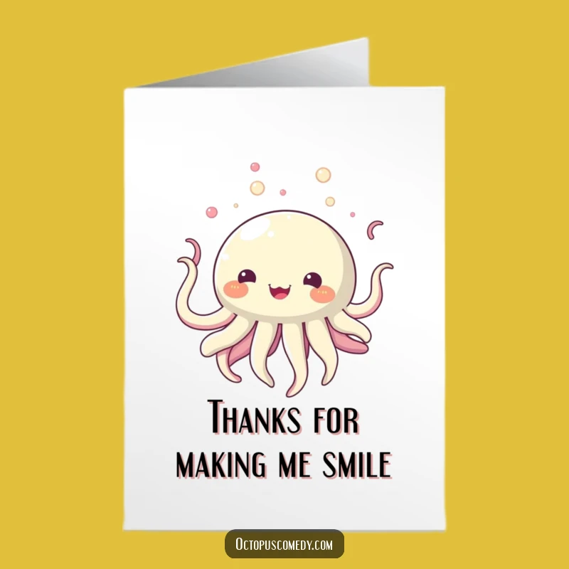 Free Printable Thank You Card: Bubbly Creature's Grateful Drift - Funny Downloadable Gift
