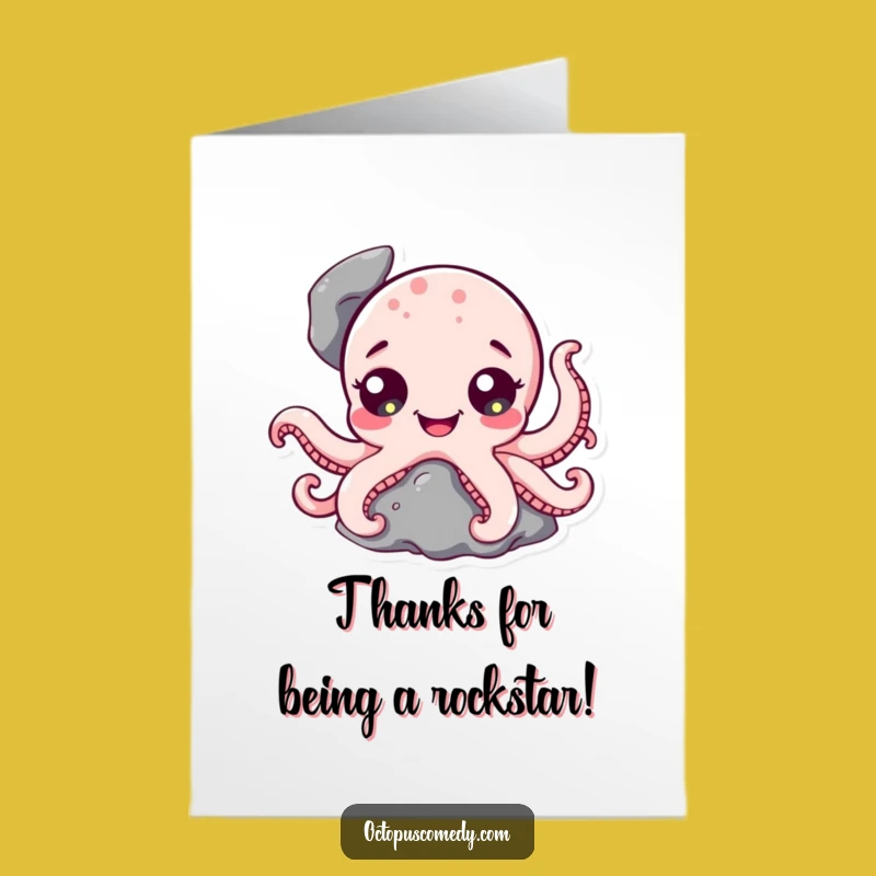 Free Printable Thank You Card: Happy Octopus Thanks, Funny Downloadable Gift