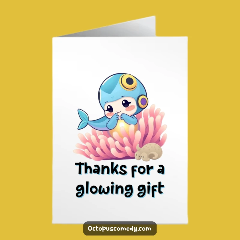 Free Printable Thank You Card: Ocean Dweller's Anemone Thanks - Funny Downloadable Gift
