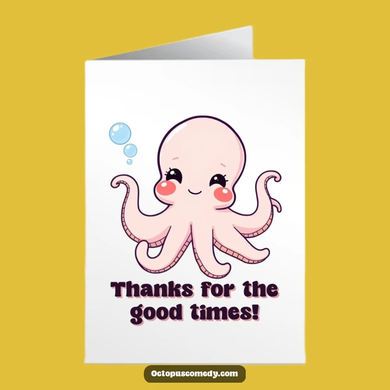 Free Printable Thank You Card: Octopus Bubbles of Gratitude!