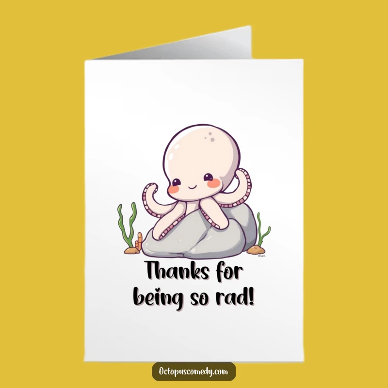 Free Printable Thank You Card: Shy Octopus for a Bashful Gratitude