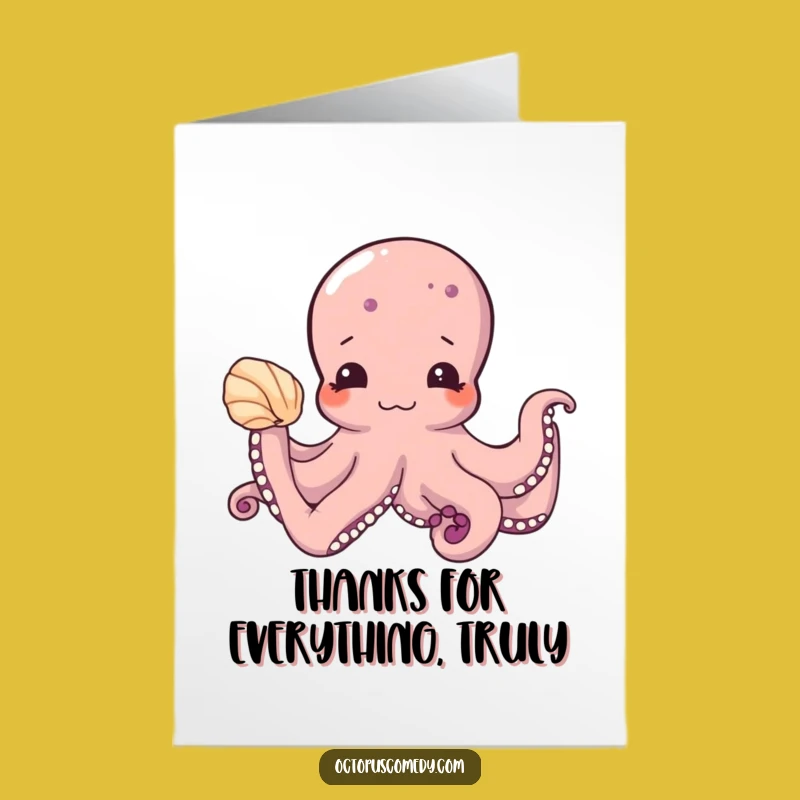 Free Printable Thank You Card: Shy Octopus, Heartfelt Downloadable Gift!
