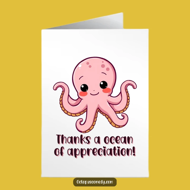 Free Printable Octopus Thank You Card: Funny Wiggle Expressing Gratitude