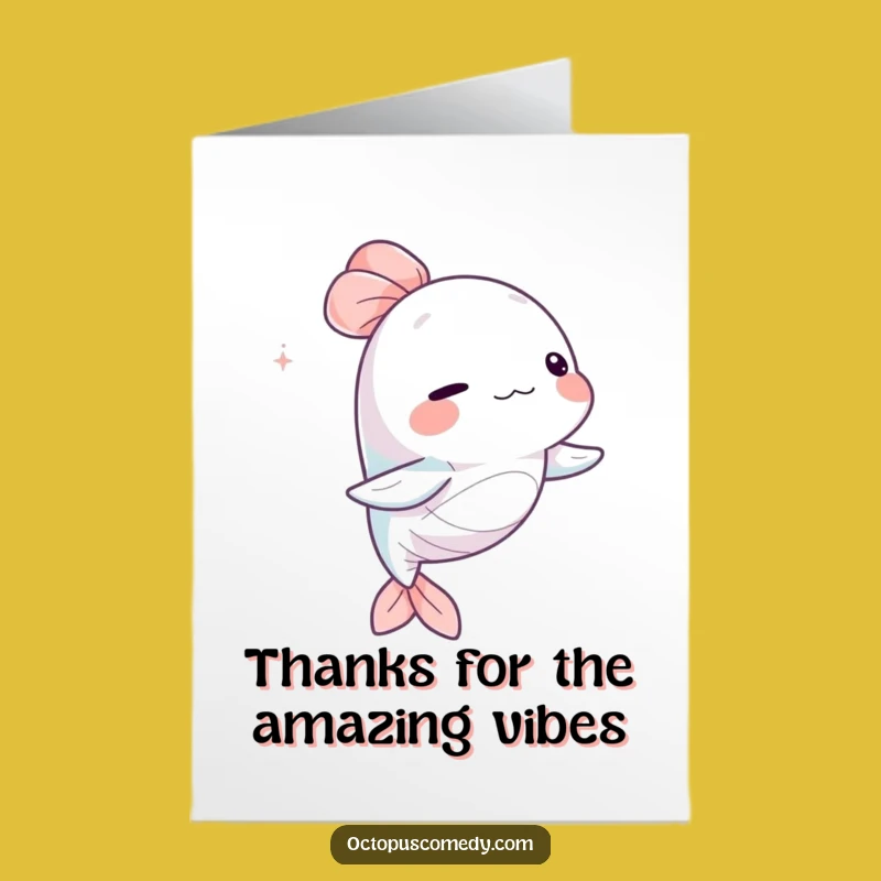 Free Printable Thank You Card: Capricious Sea Creature's Grateful Sway - Funny Downloadable Gift