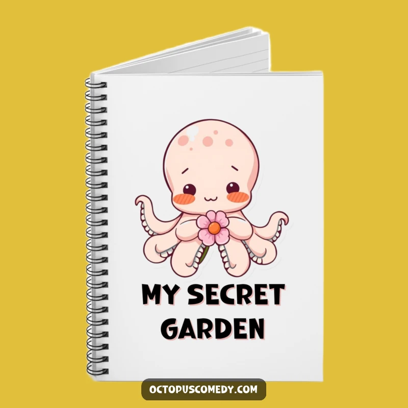 Funny Shy Octopus Flower Notebook: Cute Blushing Journal Gift for Writers