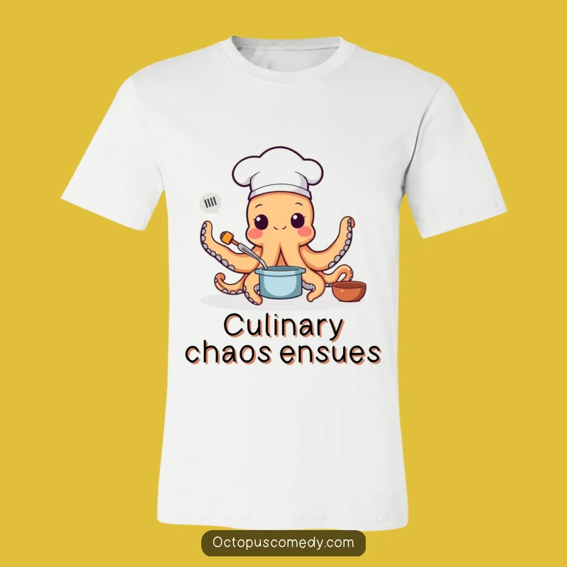 Funny Chef Octopus T-Shirt - Culinary Master Graphic Tee Gift