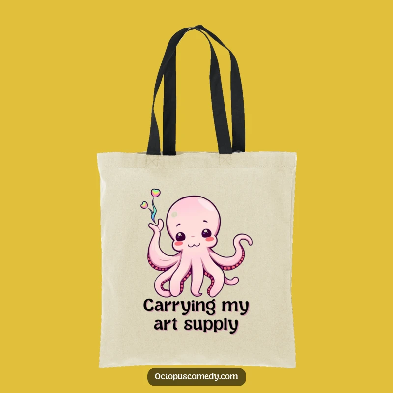 Funny Octopus Ink Tote Bag, Creative Cephalopod Carryall, Hilarious Art Accessory Gift